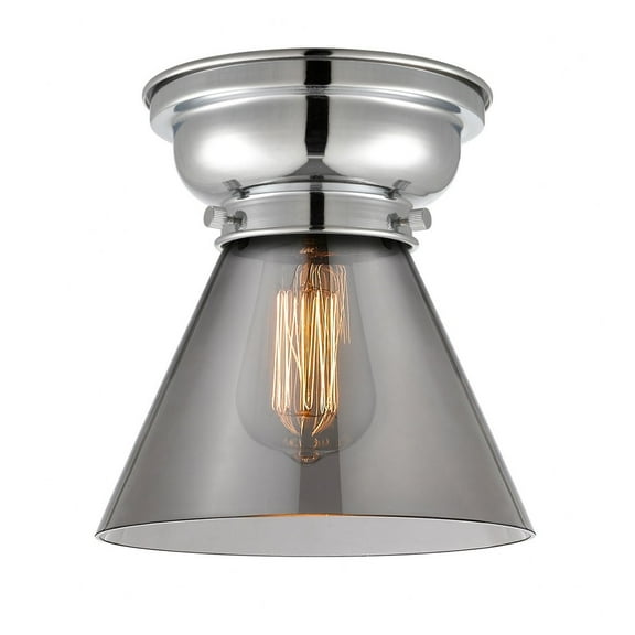 623-1F-PC-G43 Innovations Lighting Cone - 1 Light Flush Mount In Industrial Style-7.4 Inches Tall and 7.75 Inches Wide-Polished Chrome Finish-Light
