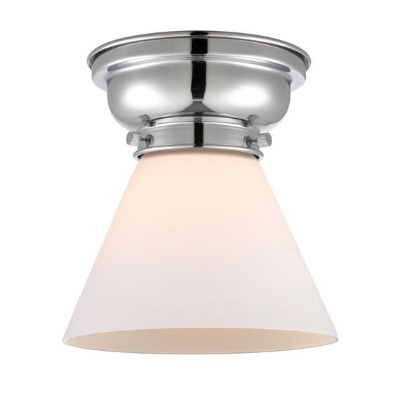 623-1F-PC-G41 Innovations Lighting Cone - 1 Light Flush Mount In Industrial Style-7.4 Inches Tall and 7.75 Inches Wide-Polished Chrome Finish-Matte