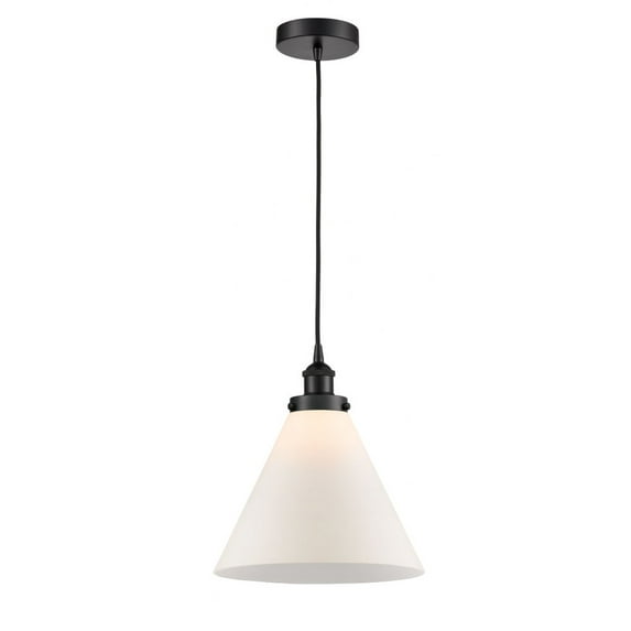 616-1PH-BK-G41-L Innovations Lighting Cone - 1 Light Mini Pendant In Industrial Style-14.75 Inches Tall and 12 Inches Wide-Matte Black Finish-Matte