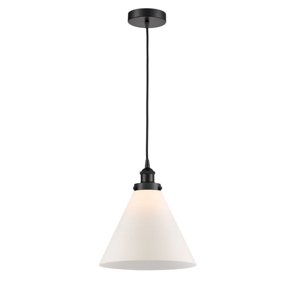 616-1PH-BK-G41-L Innovations Lighting Cone - 1 Light Mini Pendant In Industrial Style-14.75 Inches Tall and 12 Inches Wide-Matte Black Finish-Matte