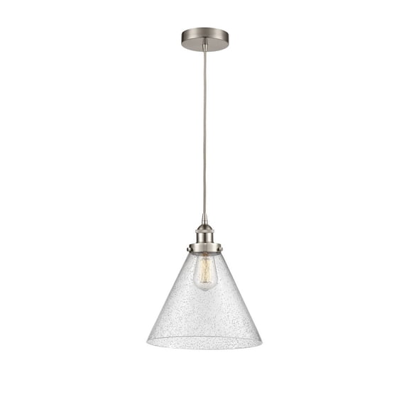 616-1PH-SN-G44-L Innovations Lighting Cone - 1 Light Mini Pendant In Industrial Style-14.75 Inches Tall and 12 Inches Wide-Brushed Satin Nickel