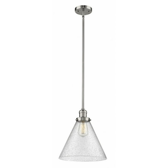201S-PN-G44-L Innovations Lighting Cone - 1 Light Mini Pendant In Industrial Style-16 Inches Tall and 12 Inches Wide-Polished Nickel Finish-Seedy