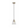 thumbnail image 1 of 616-1PH-AB-G62 Innovations Lighting Cone - 1 Light Mini Pendant In Industrial Style-9.5 Inches Tall and 6.25 Inches Wide-Antique Brass Finish-Clear, 1 of 7