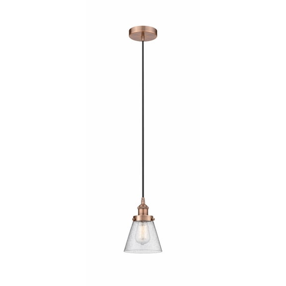 616-1PH-AC-G64 Innovations Lighting Cone - 1 Light Mini Pendant In Industrial Style-9.5 Inches Tall and 6.25 Inches Wide-Antique Copper Finish-Seedy