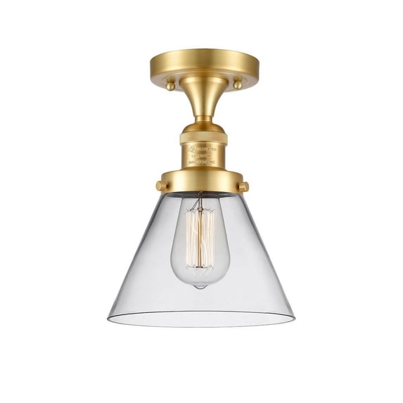 Innovations Lighting - Cone - 1 Light Semi-Flush Mount In Industrial Style-11.5