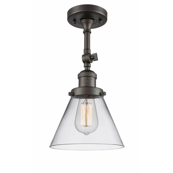 Innovations Lighting - Cone - 1 Light Semi-Flush Mount In Industrial Style-14.5