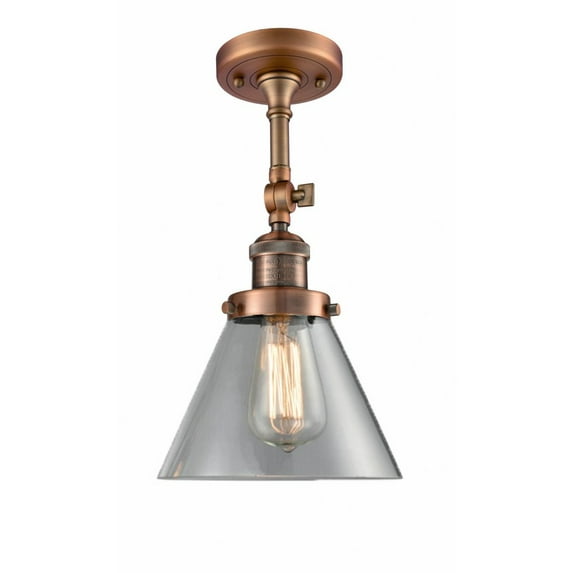 Innovations Lighting - Cone - 1 Light Semi-Flush Mount In Industrial Style-14.5