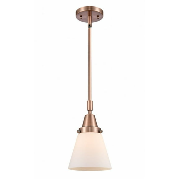 447-1S-AC-G61-Innovations Lighting-Cone - 1 Light Stem Hung Mini Pendant In Industrial Style-9.13 Inches Tall and 6 Inches Wide-Antique Copper