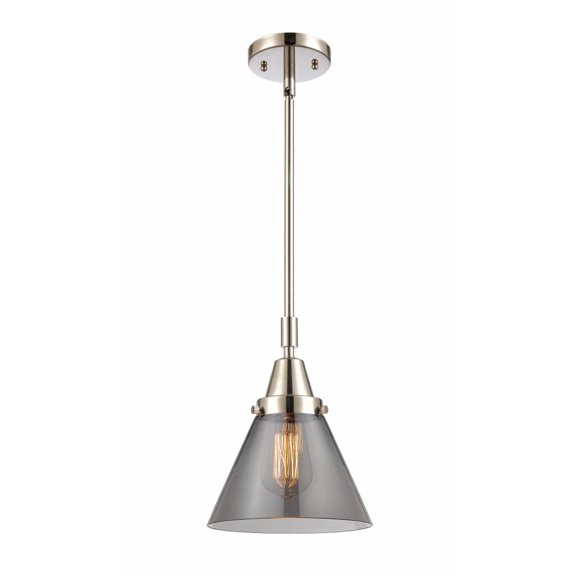 447-1S-PN-G43 Innovations Lighting Cone - 1 Light Stem Hung Mini Pendant In Industrial Style-11.13 Inches Tall and 8 Inches Wide-Polished Nickel