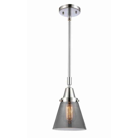 447-1S-PC-G63-Innovations Lighting-Cone - 1 Light Stem Hung Mini Pendant In Industrial Style-9.13 Inches Tall and 6 Inches Wide-Polished Chrome