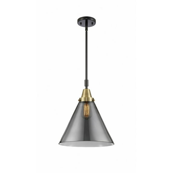 447-1S-BAB-G43-L Innovations Lighting Cone - 1 Light Stem Hung Mini Pendant In Industrial Style-17.13 Inches Tall and 12 Inches Wide-Black Antique