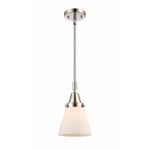 447-1S-PN-G61 Innovations Lighting Cone - 1 Light Stem Hung Mini Pendant In Industrial Style-9.13 Inches Tall and 6 Inches Wide-Polished Nickel