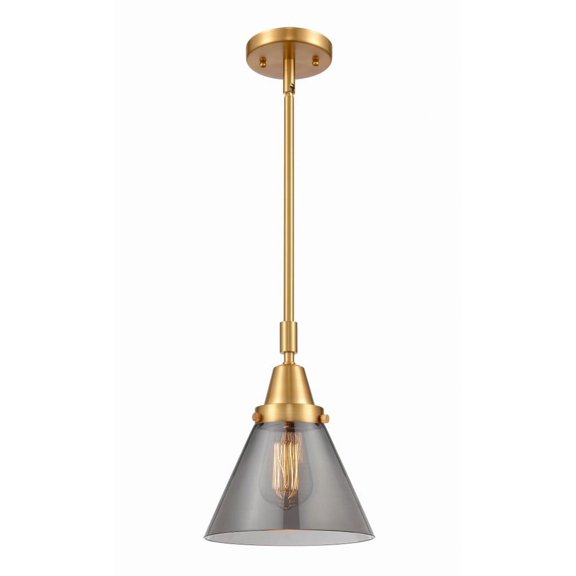 447-1S-SG-G43 Innovations Lighting Cone - 1 Light Stem Hung Mini Pendant In Industrial Style-11.13 Inches Tall and 8 Inches Wide-Satin Gold
