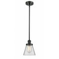 thumbnail image 1 of 916-1S-BK-G62 Innovations Lighting Cone - 1 Light Stem Hung Mini Pendant In Industrial Style-9 Inches Tall and 6 Inches Wide-Matte Black Finish-Clear, 1 of 2