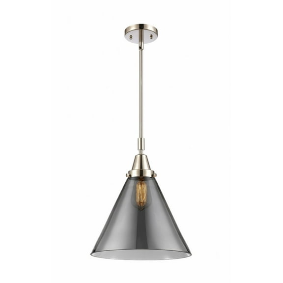 447-1S-PN-G43-L Innovations Lighting Cone - 1 Light Stem Hung Mini Pendant In Industrial Style-17.13 Inches Tall and 12 Inches Wide-Polished Nickel