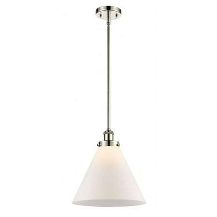 916-1S-PN-G41-L Innovations Lighting Cone - 1 Light Stem Hung Mini Pendant In Industrial Style-10 Inches Tall and 12 Inches Wide-Polished Nickel