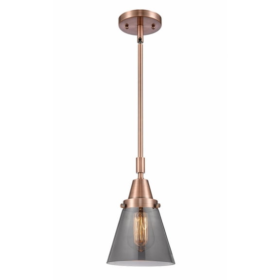 447-1S-AC-G63 Innovations Lighting Cone - 1 Light Stem Hung Mini Pendant In Industrial Style-9.13 Inches Tall and 6 Inches Wide-Antique Copper