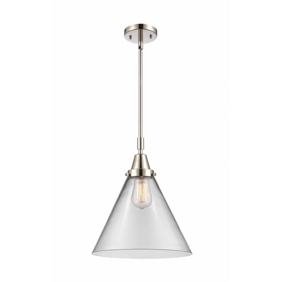 447-1S-PN-G42-L Innovations Lighting Cone - 1 Light Stem Hung Mini Pendant In Industrial Style-17.13 Inches Tall and 12 Inches Wide-Polished Nickel
