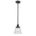 thumbnail image 1 of 916-1S-BK-G64 Innovations Lighting Cone - 1 Light Stem Hung Mini Pendant In Industrial Style-9 Inches Tall and 6 Inches Wide-Matte Black Finish-Seedy, 1 of 2