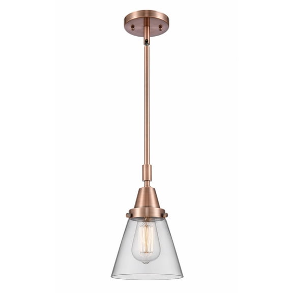 447-1S-AC-G62 Innovations Lighting Cone - 1 Light Stem Hung Mini Pendant In Industrial Style-9.13 Inches Tall and 6 Inches Wide-Antique Copper