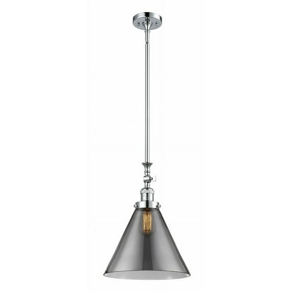 206-PC-G43-L-Innovations Lighting-Cone - 1 Light Stem Hung Tiltable Mini Pendant In Industrial Style-18 Inches Tall and 12 Inches Wide-Polished Chrome