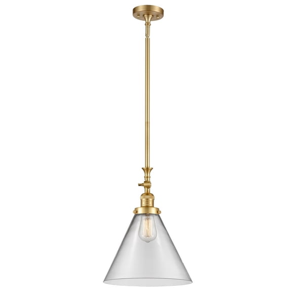 206-SG-G42-L Innovations Lighting Cone - 1 Light Stem Hung Tiltable Mini Pendant In Industrial Style-18 Inches Tall and 12 Inches Wide-Satin Gold