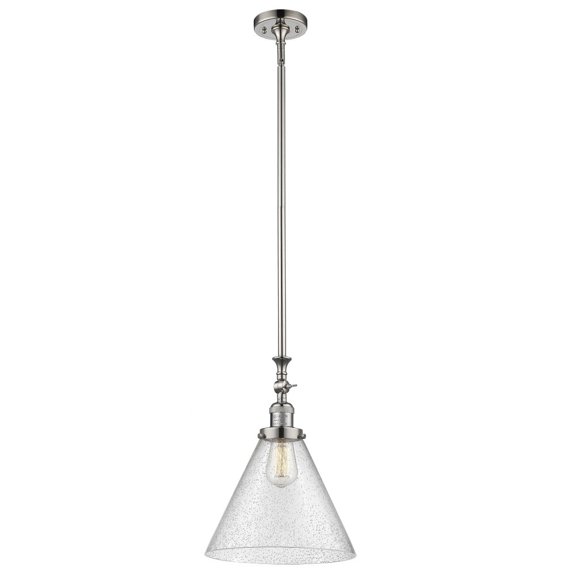 206-PN-G44-L Innovations Lighting Cone - 1 Light Stem Hung Tiltable Mini Pendant In Industrial Style-18 Inches Tall and 12 Inches Wide-Polished Nickel