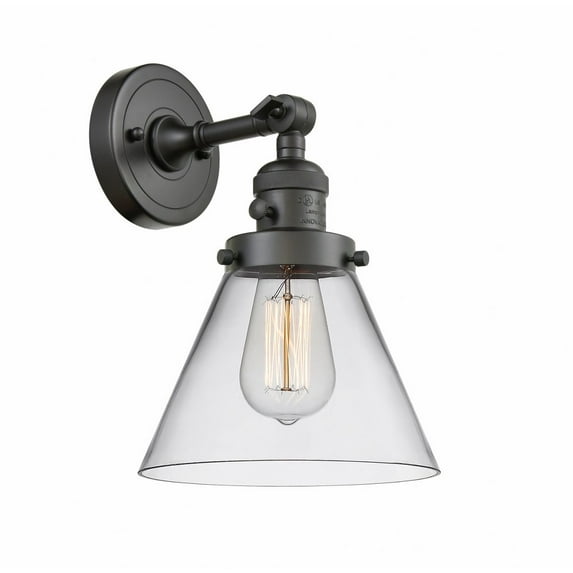 203SW-OB-G42 Innovations Lighting Cone - 1 Light Wall Sconce In Industrial Style-10 Inches Tall and 8 Inches Wide-Oil Rubbed Bronze Finish-Clear Glass