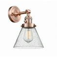 thumbnail image 1 of 203SW-AC-G44 Innovations Lighting Cone - 1 Light Wall Sconce In Industrial Style-10 Inches Tall and 8 Inches Wide-Antique Copper Finish-Seedy Glass, 1 of 2