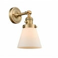 thumbnail image 1 of 203SW-BB-G61 Innovations Lighting Cone - 1 Light Wall Sconce In Industrial Style-10 Inches Tall and 6.25 Inches Wide-Brushed Brass Finish-Matte White, 1 of 2