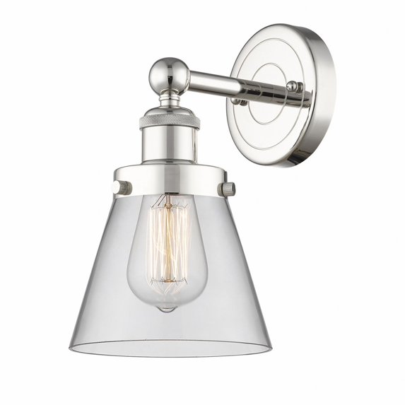 616-1W-PN-G62 Innovations Lighting Cone - 1 Light Wall Sconce In Industrial Style-10 Inches Tall and 6.5 Inches Wide-Polished Nickel Finish-Clear
