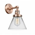 thumbnail image 1 of 203SW-AC-G42 Innovations Lighting Cone - 1 Light Wall Sconce In Industrial Style-10 Inches Tall and 8 Inches Wide-Antique Copper Finish-Clear Glass, 1 of 2