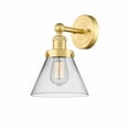 thumbnail image 1 of Innovations Lighting  Large Cone - 1 Light 8" Sconce Clear/Satin Gold, 1 of 2