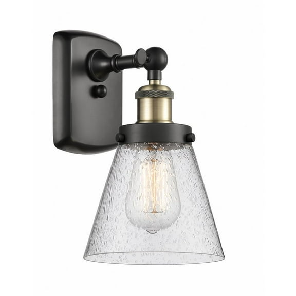 916-1W-BAB-G64 Innovations Lighting Cone - 1 Light Wall Sconce In Industrial Style-11 Inches Tall and 6 Inches Wide-Black Antique Brass Finish-Seedy