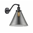 thumbnail image 1 of 515-1W-BK-G43-L-Innovations Lighting-Cone - 1 Light Wall Sconce In Industrial Style-14 Inches Tall and 12 Inches Wide-Matte Black Finish-Light Smoke, 1 of 1