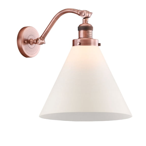515-1W-AC-G41-L Innovations Lighting Cone - 1 Light Wall Sconce In Industrial Style-14 Inches Tall and 12 Inches Wide-Antique Copper Finish-Matte