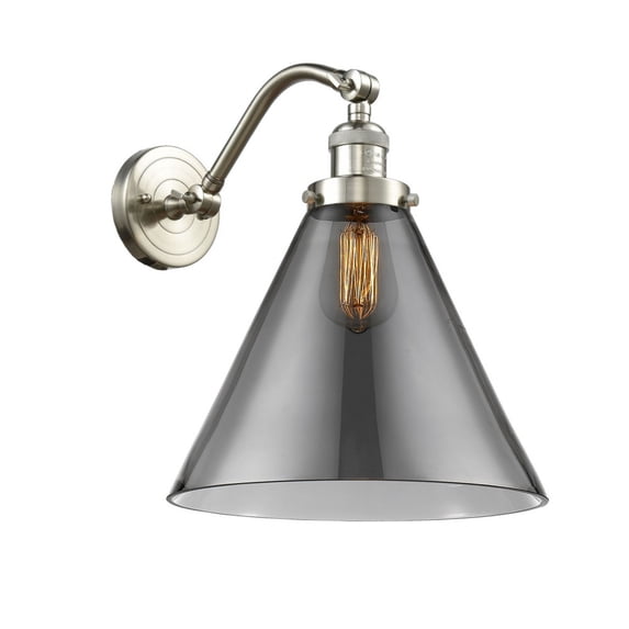 515-1W-SN-G43-L Innovations Lighting Cone - 1 Light Wall Sconce In Industrial Style-14 Inches Tall and 12 Inches Wide-Brushed Satin Nickel