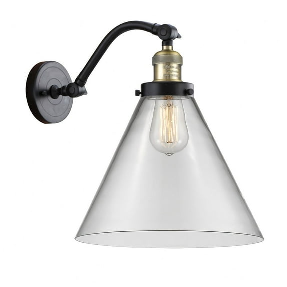 515-1W-BAB-G42-L-Innovations Lighting-Cone - 1 Light Wall Sconce In Industrial Style-14 Inches Tall and 12 Inches Wide-Black Antique Brass