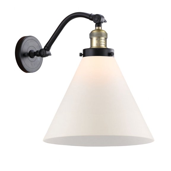515-1W-BAB-G41-L Innovations Lighting Cone - 1 Light Wall Sconce In Industrial Style-14 Inches Tall and 12 Inches Wide-Black Antique Brass