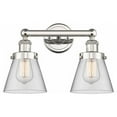thumbnail image 1 of 616-2W-PN-G62 Innovations Lighting Cone - 2 Light Bath Vanity In Industrial Style-10 Inches Tall and 15.5 Inches Wide-Polished Nickel Finish-Clear, 1 of 2