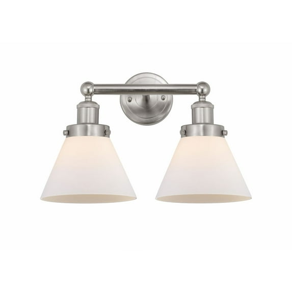 616-2W-SN-G41 Innovations Lighting Cone - 2 Light Bath Vanity In Industrial Style-10 Inches Tall and 15.5 Inches Wide-Brushed Satin Nickel