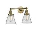 thumbnail image 1 of 208-BB-G62 Innovations Lighting Cone - 2 Light Bath Vanity In Industrial Style-10 Inches Tall and 16 Inches Wide-Brushed Brass Finish-Clear Glass, 1 of 4