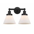 thumbnail image 1 of 616-2W-BK-G41 Innovations Lighting Cone - 2 Light Bath Vanity In Industrial Style-10 Inches Tall and 15.5 Inches Wide-Matte Black Finish-Matte White, 1 of 2