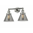 thumbnail image 1 of 208-PN-G43 Innovations Lighting Cone - 2 Light Bath Vanity In Industrial Style-11 Inches Tall and 18 Inches Wide-Polished Nickel Finish-Light Smoke, 1 of 2