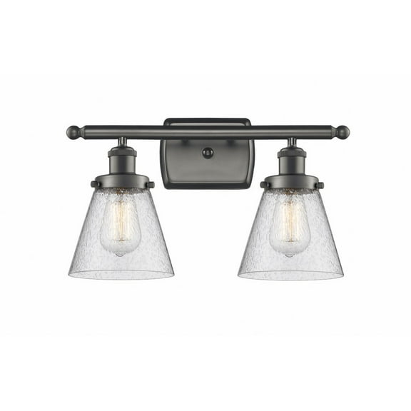 916-2W-OB-G64-Innovations Lighting-Cone - 2 Light Bath Vanity In Industrial Style-11 Inches Tall and 16 Inches Wide-Oil Rubbed Bronze Finish-Seedy
