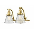 thumbnail image 1 of 515-2W-SG-G64 Innovations Lighting Cone - 2 Light Bath Vanity In Industrial Style-12 Inches Tall and 18 Inches Wide-Satin Gold Finish-Seedy Glass, 1 of 2