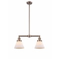 thumbnail image 1 of 209-AC-G41 Innovations Lighting Cone - 2 Light Island In Traditional Style-10 Inches Tall and 21 Inches Wide-Antique Copper Finish-Matte White Glass, 1 of 7