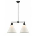 thumbnail image 1 of 209-BK-G41-L Innovations Lighting Cone - 2 Light Island In Traditional Style-10 Inches Tall and 21 Inches Wide-Matte Black Finish-Matte White Glass, 1 of 7
