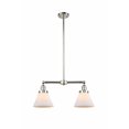 thumbnail image 1 of 209-PN-G41 Innovations Lighting Cone - 2 Light Island In Traditional Style-10 Inches Tall and 21 Inches Wide-Polished Nickel Finish-Matte White Glass, 1 of 2