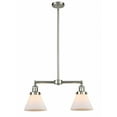 thumbnail image 1 of 209-SN-G41 Innovations Lighting Cone - 2 Light Island In Traditional Style-10 Inches Tall and 21 Inches Wide-Brushed Satin Nickel Finish-Matte White, 1 of 2
